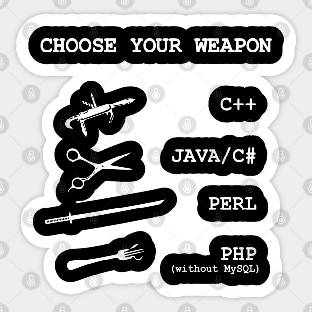 Perl, Java, C Sharp, Php, C++ Programming Language Comparison Joke Sticker by alltheprints